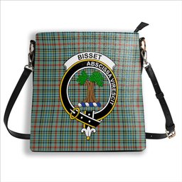 ScotsTee Shop Scottish Bisset Ancient Crest Tartan Bucket Bag Ladies Shoulder Bag Midi