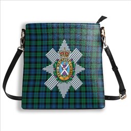 ScotsTee Shop Scottish Black Watch Ancient Crest Tartan Bucket Bag Ladies Shoulder Bag Midi
