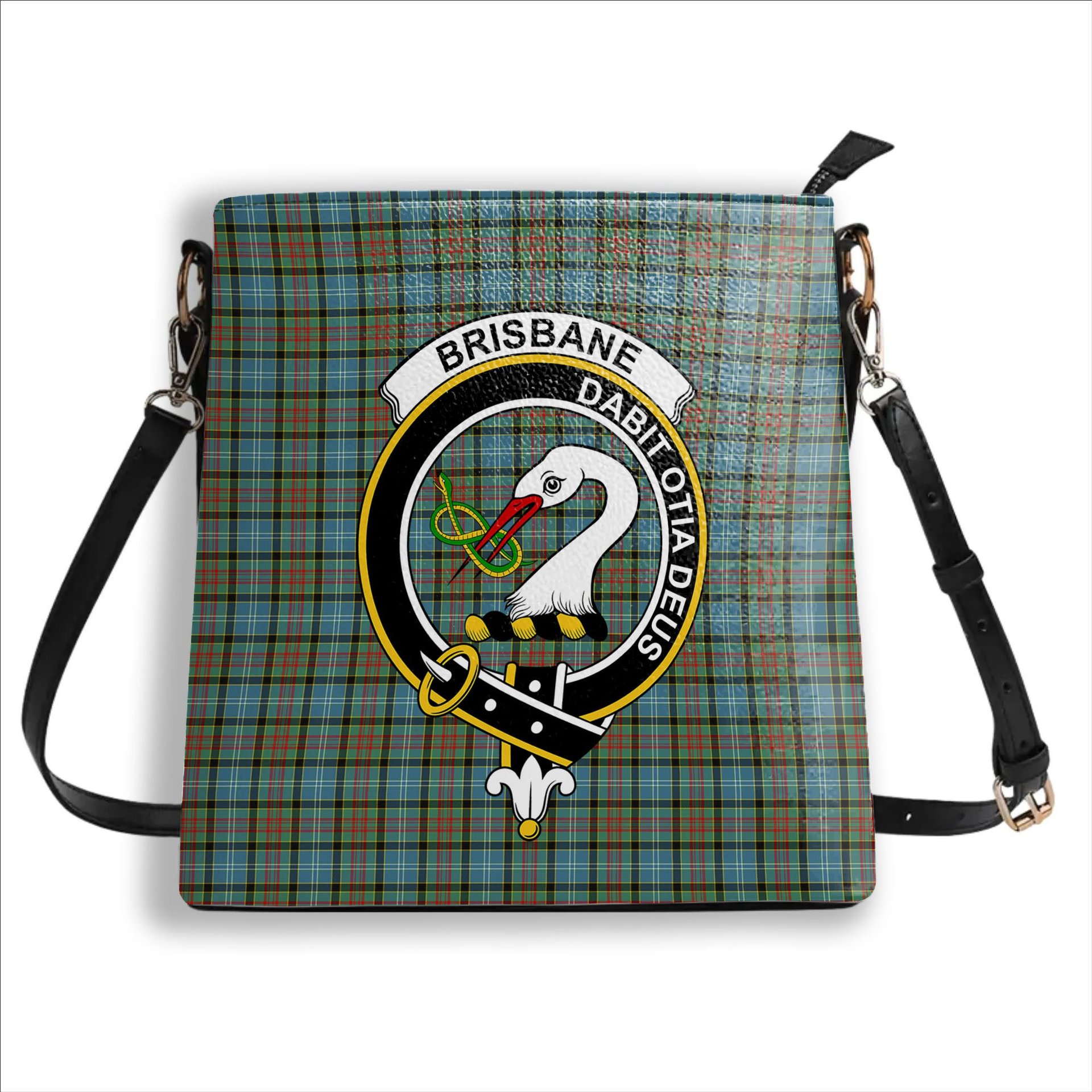 ScotsTee Shop Scottish Brisbane Modern Crest Tartan Bucket Bag Ladies Shoulder Bag Midi