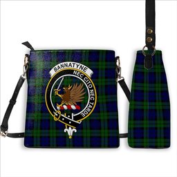 ScotsTee Shop Scottish Bannatyne SC Crest Tartan Bucket Bag Ladies Shoulder Bag Midi