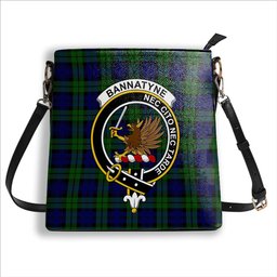 ScotsTee Shop Scottish Bannatyne SC Crest Tartan Bucket Bag Ladies Shoulder Bag Midi