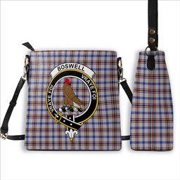 ScotsTee Shop Scottish Boswell Crest Tartan Bucket Bag Ladies Shoulder Bag Midi