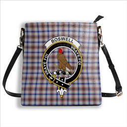 ScotsTee Shop Scottish Boswell Crest Tartan Bucket Bag Ladies Shoulder Bag Midi