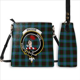 ScotsTee Shop Scottish Brodie Hunting Ancient Crest Tartan Bucket Bag Ladies Shoulder Bag Midi