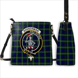 ScotsTee Shop Scottish Bannerman Crest Tartan Bucket Bag Ladies Shoulder Bag Midi
