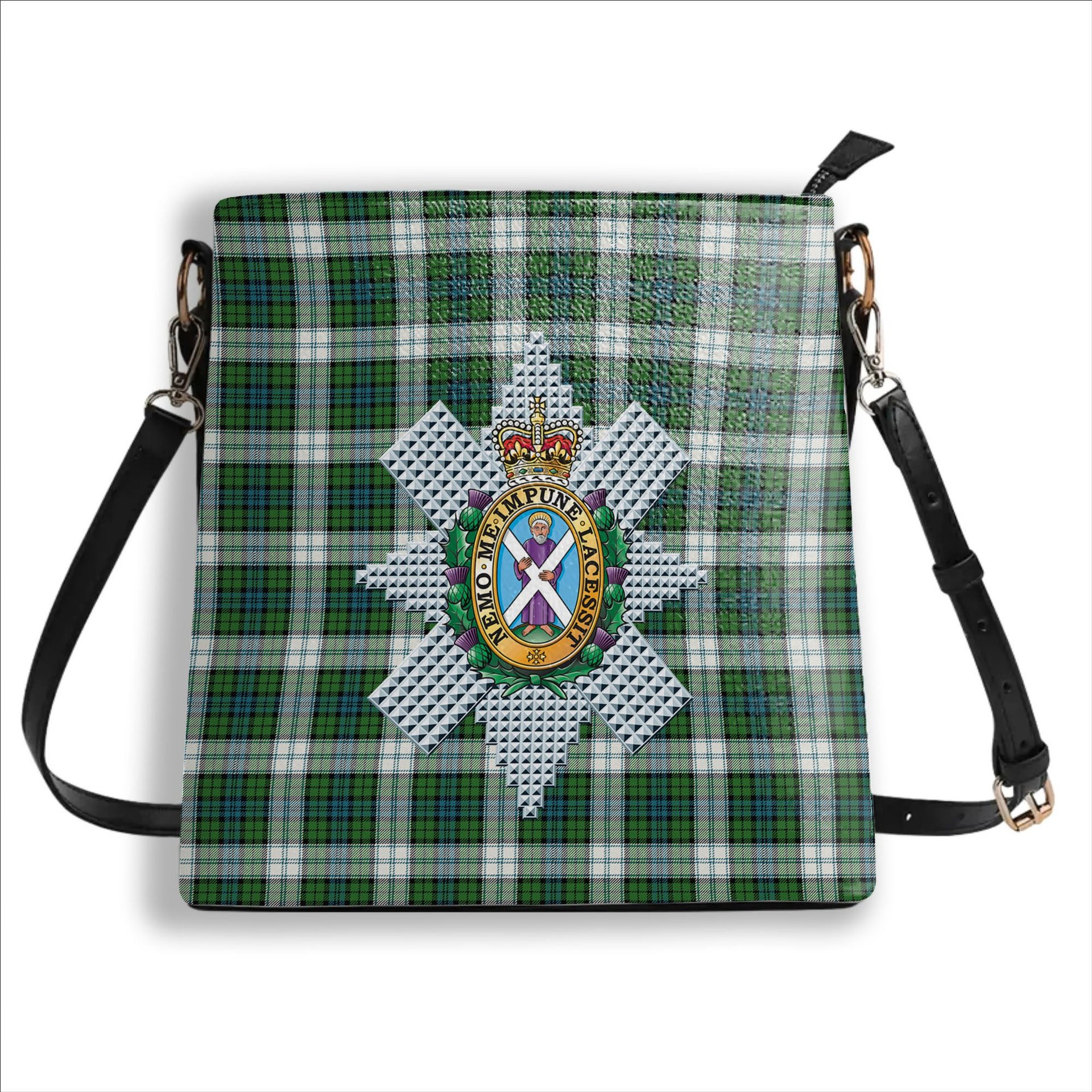ScotsTee Shop Scottish Black Watch Dress Ancient Crest Tartan Bucket Bag Ladies Shoulder Bag Midi