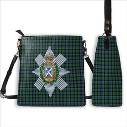 ScotsTee Shop Scottish Black Watch #3 Ancient Crest Tartan Bucket Bag Ladies Shoulder Bag Midi
