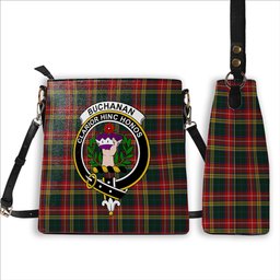 ScotsTee Shop Scottish Buchanan 1907 Crest Tartan Bucket Bag Ladies Shoulder Bag Midi