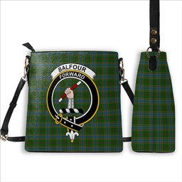 ScotsTee Shop Scottish Balfour Hunting Crest Tartan Bucket Bag Ladies Shoulder Bag Midi