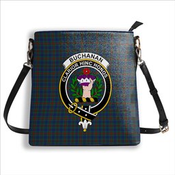 ScotsTee Shop Scottish Buchanan Hunting Modern Crest Tartan Bucket Bag Ladies Shoulder Bag Midi