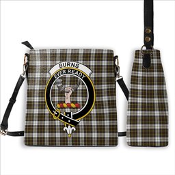 ScotsTee Shop Scottish Burns Battalion Weathered Crest Tartan Bucket Bag Ladies Shoulder Bag Midi