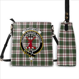 ScotsTee Shop Scottish Crawford Arisaid Dance Modern Crest Tartan Bucket Bag Ladies Shoulder Bag Midi