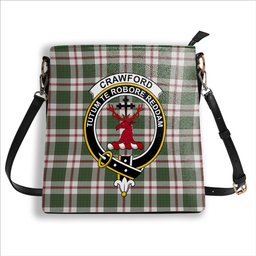 ScotsTee Shop Scottish Crawford Arisaid Dance Modern Crest Tartan Bucket Bag Ladies Shoulder Bag Midi