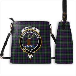 ScotsTee Shop Scottish Davidson Double Crest Tartan Bucket Bag Ladies Shoulder Bag Midi