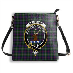 ScotsTee Shop Scottish Davidson Double Crest Tartan Bucket Bag Ladies Shoulder Bag Midi