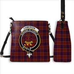 ScotsTee Shop Scottish Cameron of Locheil Original Crest Tartan Bucket Bag Ladies Shoulder Bag Midi