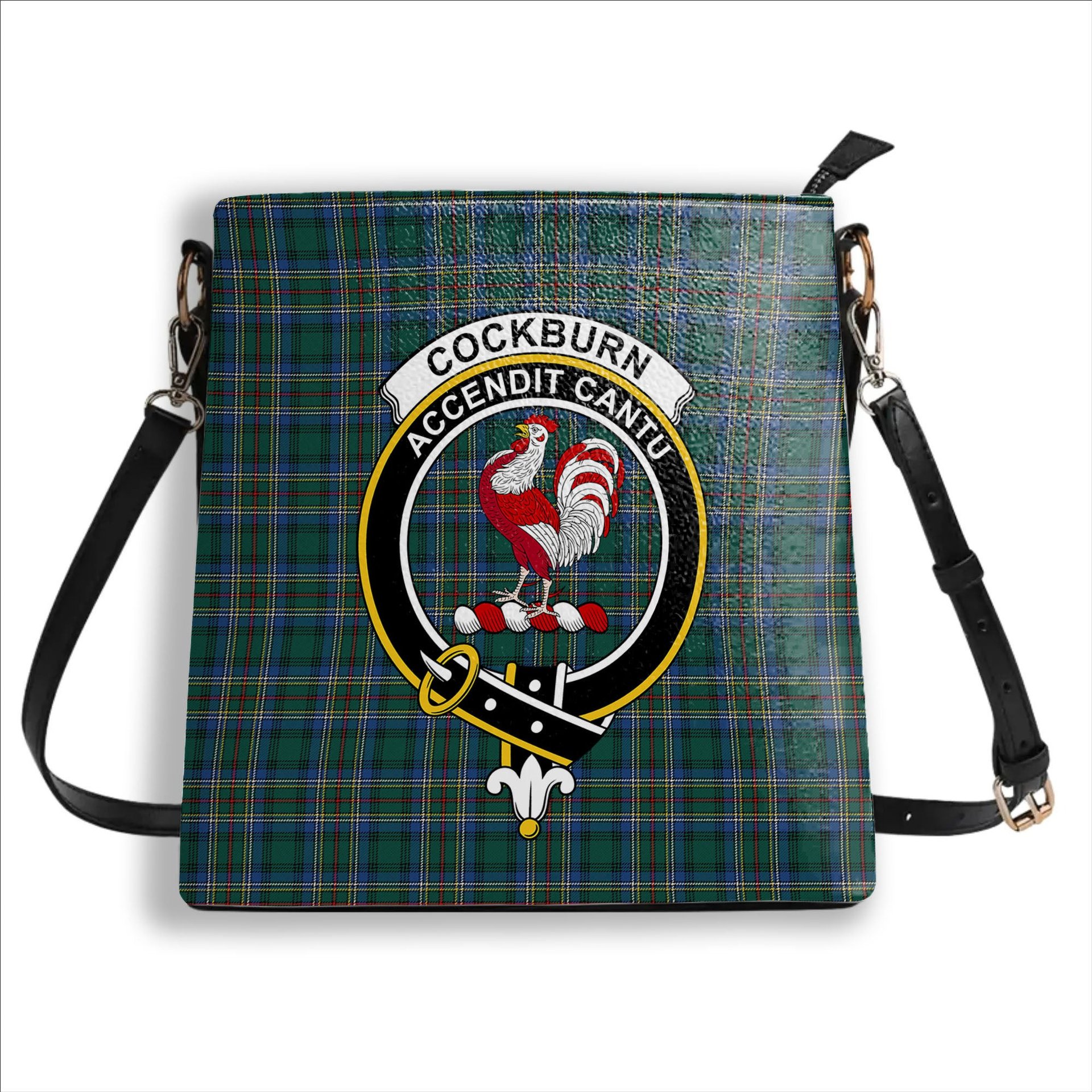 ScotsTee Shop Scottish Cockburn Modern Crest Tartan Bucket Bag Ladies Shoulder Bag Midi