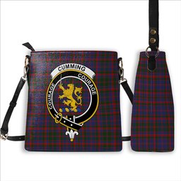 ScotsTee Shop Scottish Cumming 1810 Crest Tartan Bucket Bag Ladies Shoulder Bag Midi