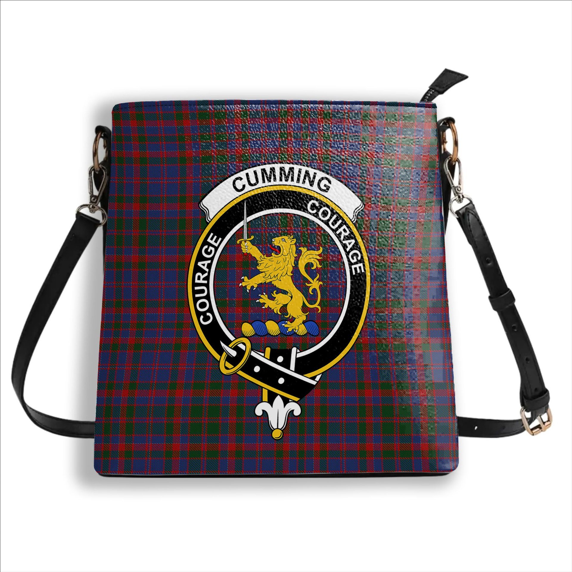 ScotsTee Shop Scottish Cumming 1810 Crest Tartan Bucket Bag Ladies Shoulder Bag Midi