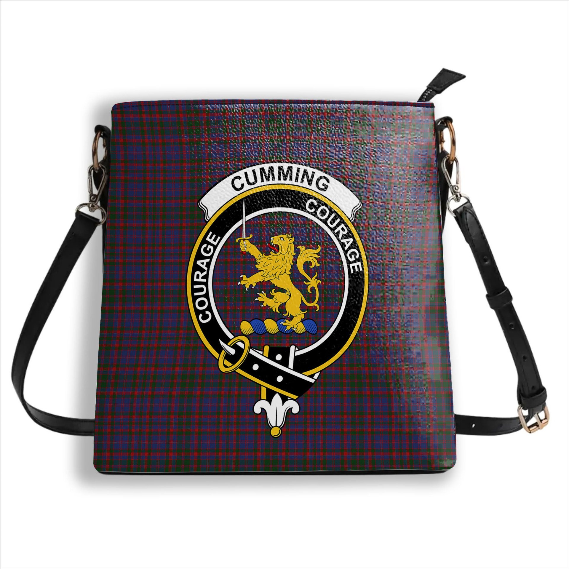 ScotsTee Shop Scottish Cumming Crest Tartan Bucket Bag Ladies Shoulder Bag Midi
