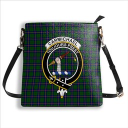 ScotsTee Shop Scottish Carmichael Modern Crest Tartan Bucket Bag Ladies Shoulder Bag Midi