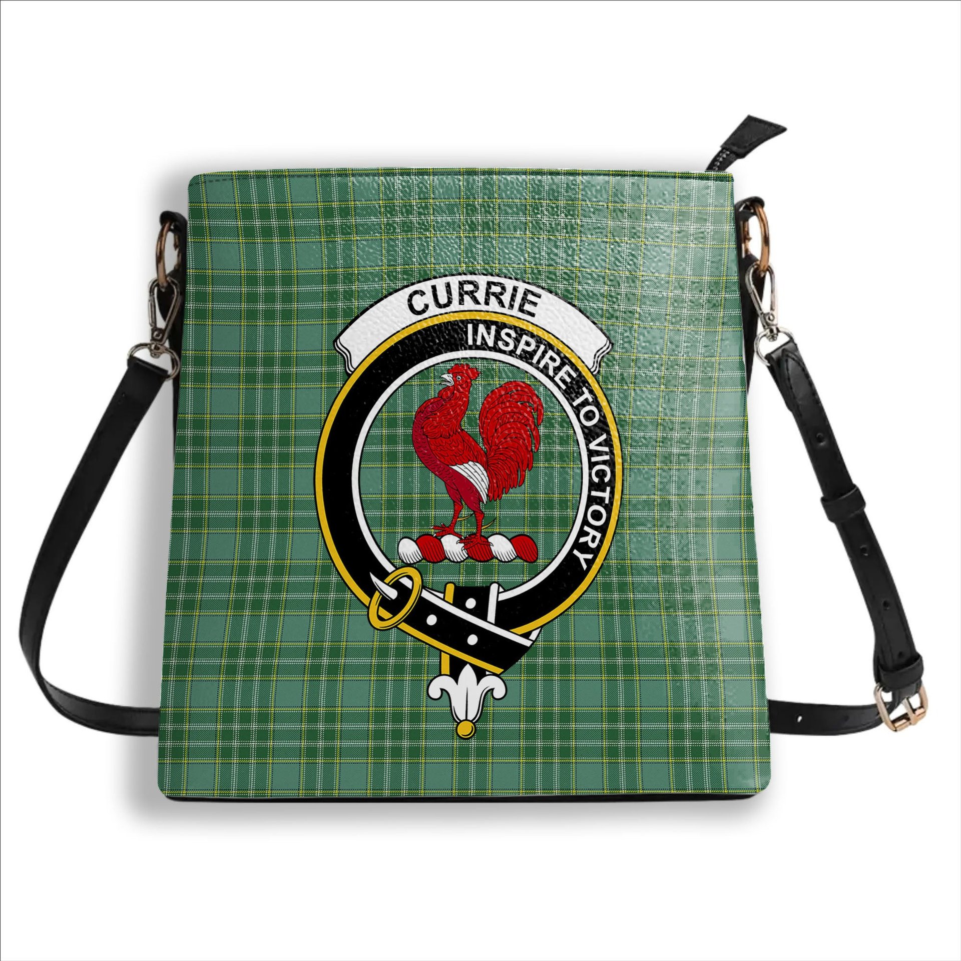 ScotsTee Shop Scottish Currie Modern Crest Tartan Bucket Bag Ladies Shoulder Bag Midi