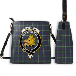 ScotsTee Shop Scottish Campbell Argyll Modern Crest Tartan Bucket Bag Ladies Shoulder Bag Midi