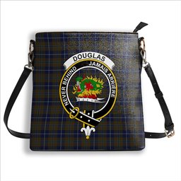 ScotsTee Shop Scottish Douglas Brown Crest Tartan Bucket Bag Ladies Shoulder Bag Midi
