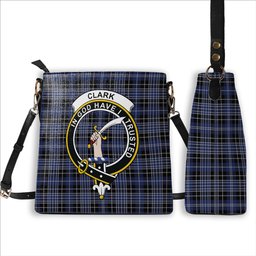 ScotsTee Shop Scottish Clark Crest Tartan Bucket Bag Ladies Shoulder Bag Midi