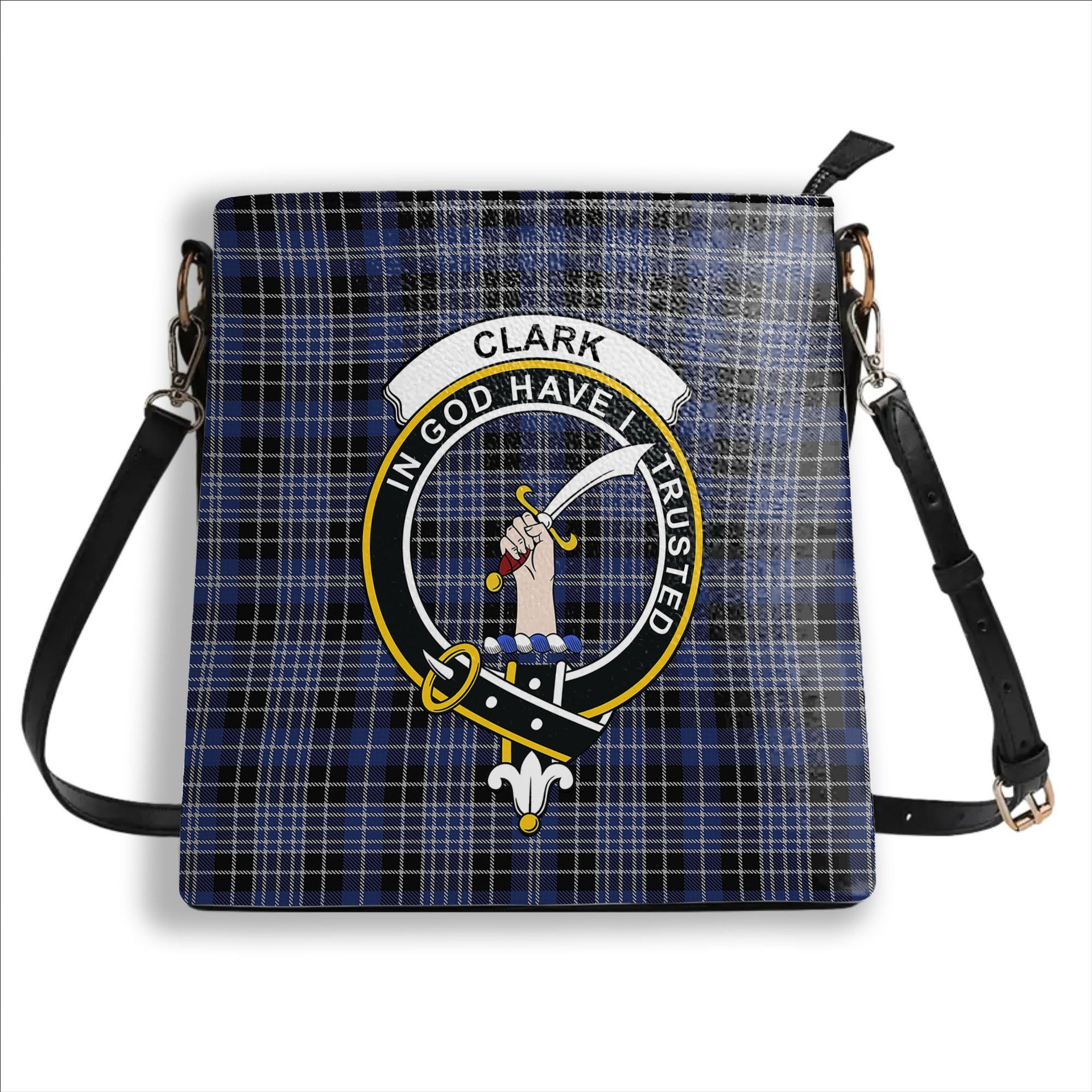 ScotsTee Shop Scottish Clark Crest Tartan Bucket Bag Ladies Shoulder Bag Midi