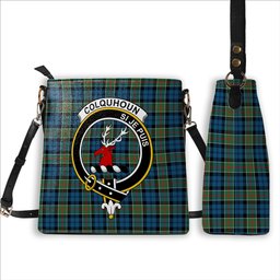 ScotsTee Shop Scottish Colquhoun Ancient Crest Tartan Bucket Bag Ladies Shoulder Bag Midi