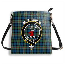 ScotsTee Shop Scottish Colquhoun Ancient Crest Tartan Bucket Bag Ladies Shoulder Bag Midi