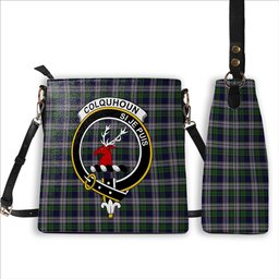 ScotsTee Shop Scottish Colquhoun Dress Crest Tartan Bucket Bag Ladies Shoulder Bag Midi