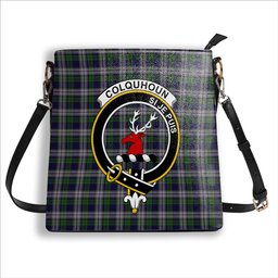 ScotsTee Shop Scottish Colquhoun Dress Crest Tartan Bucket Bag Ladies Shoulder Bag Midi