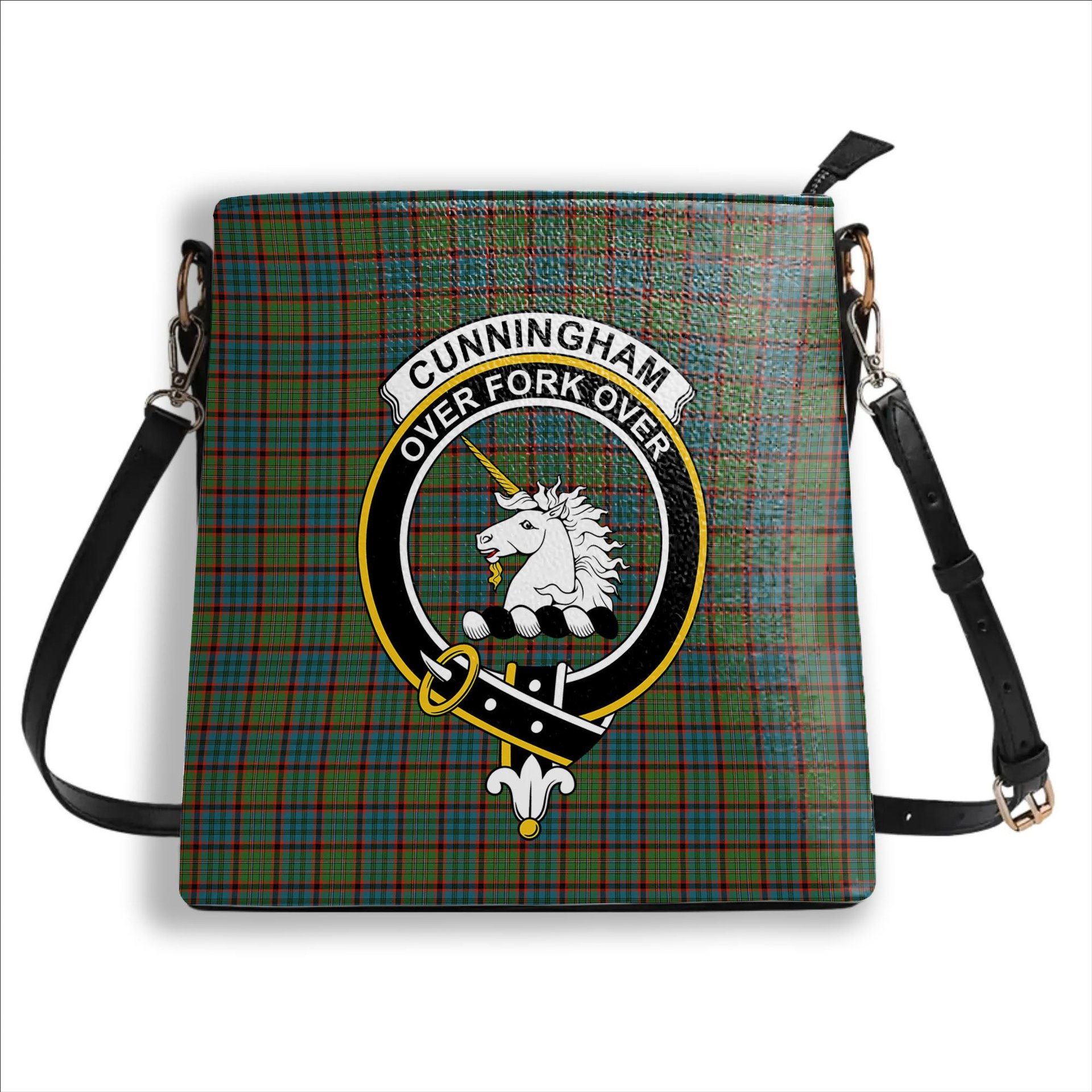 ScotsTee Shop Scottish Cunningham Hunting Ancient Crest Tartan Bucket Bag Ladies Shoulder Bag Midi