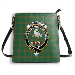 ScotsTee Shop Scottish Cranstoun Ancient Crest Tartan Bucket Bag Ladies Shoulder Bag Midi