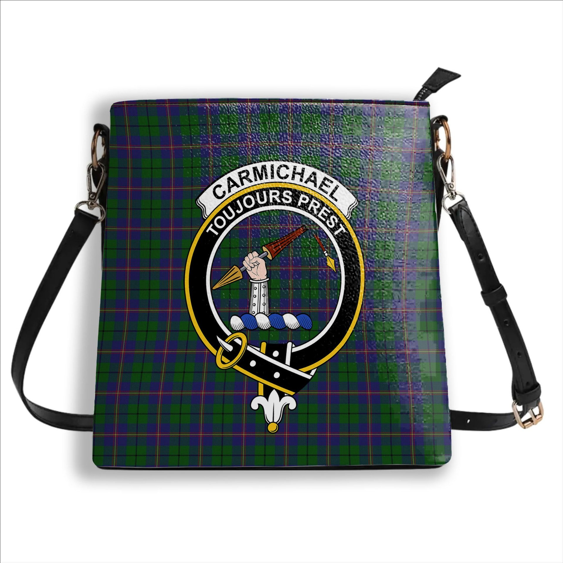 ScotsTee Shop Scottish Carmichael Crest Tartan Bucket Bag Ladies Shoulder Bag Midi