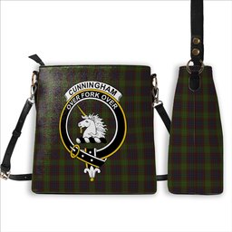 ScotsTee Shop Scottish Cunningham Hunting Modern Crest Tartan Bucket Bag Ladies Shoulder Bag Midi