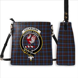ScotsTee Shop Scottish Cockburn Brown Modern Crest Tartan Bucket Bag Ladies Shoulder Bag Midi