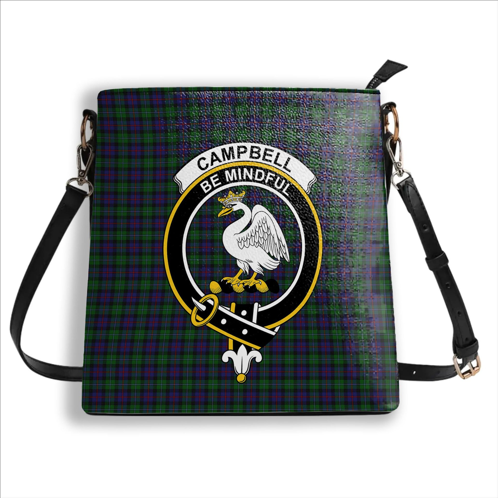 ScotsTee Shop Scottish Campbell of Cawdor Crest Tartan Bucket Bag Ladies Shoulder Bag Midi