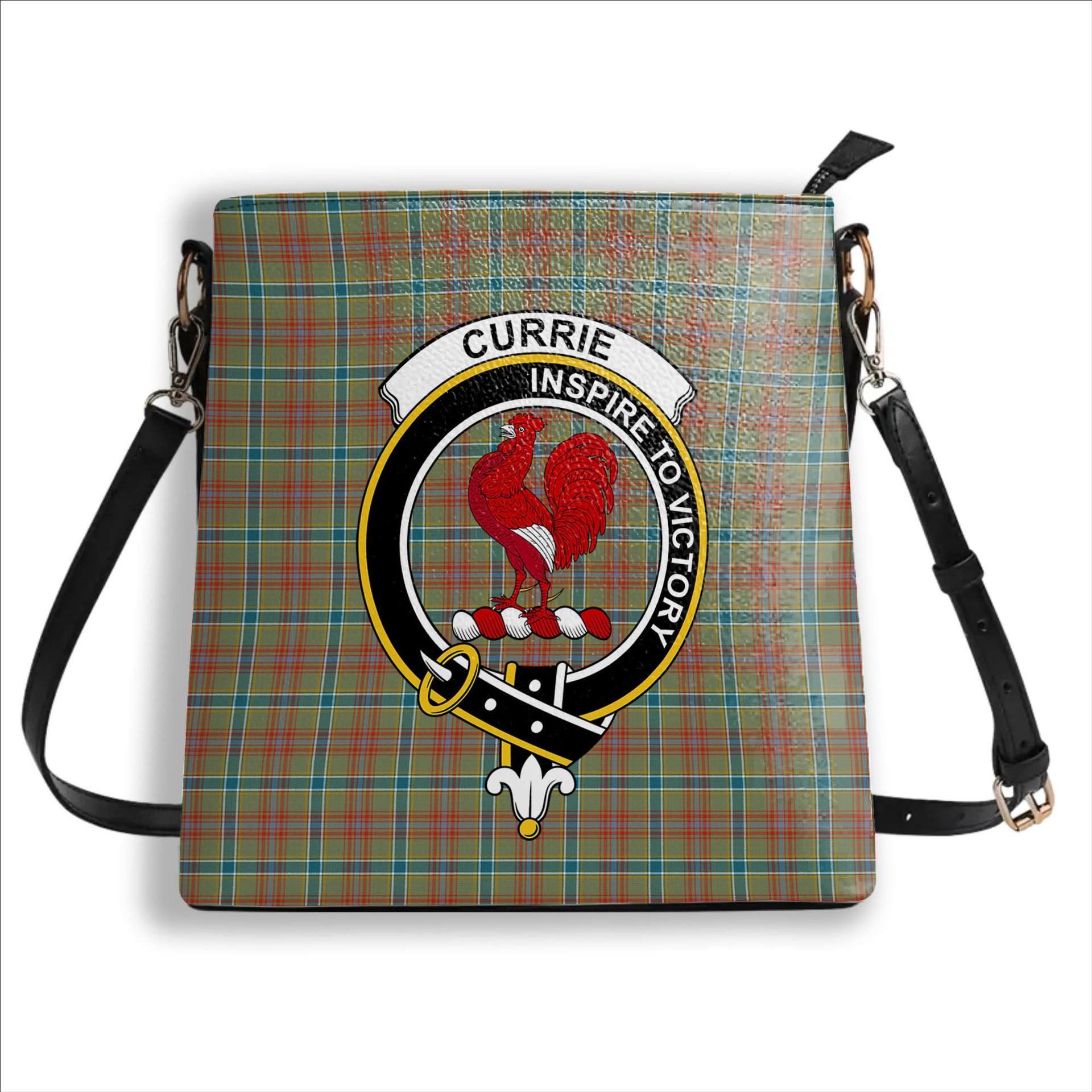 ScotsTee Shop Scottish Currie of Arran Ancient Clan Crest Tartan Bucket Bag Ladies Shoulder Bag Midi