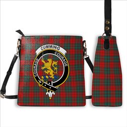 ScotsTee Shop Scottish Cumming Modern Crest Tartan Bucket Bag Ladies Shoulder Bag Midi
