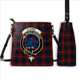 ScotsTee Shop Scottish Clark (Lion) Red Crest Tartan Bucket Bag Ladies Shoulder Bag Midi