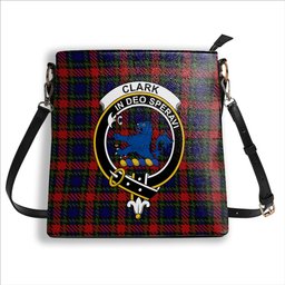ScotsTee Shop Scottish Clark (Lion) Red Crest Tartan Bucket Bag Ladies Shoulder Bag Midi
