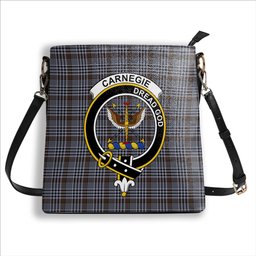 ScotsTee Shop Scottish Carnegie Check Modern Crest Tartan Bucket Bag Ladies Shoulder Bag Midi