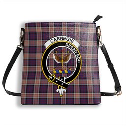 ScotsTee Shop Scottish Carnegie 2 Crest Tartan Bucket Bag Ladies Shoulder Bag Midi