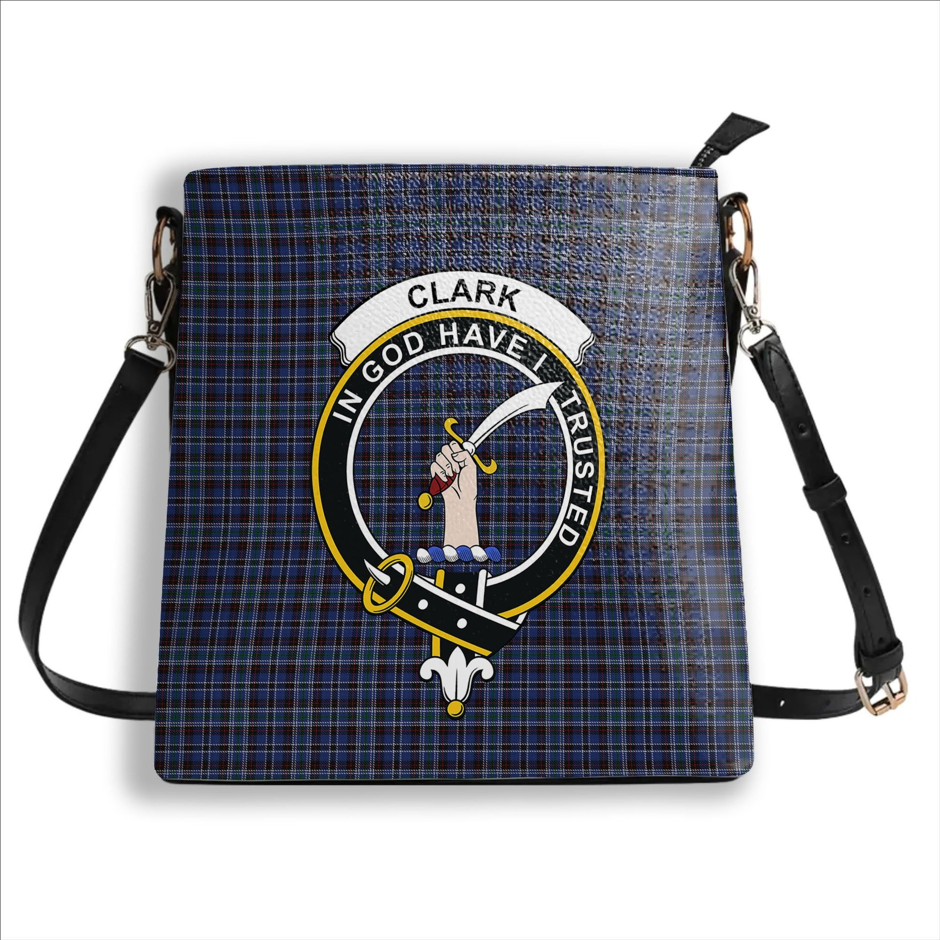 ScotsTee Shop Scottish Clark Robert McGavin Crest Tartan Bucket Bag Ladies Shoulder Bag Midi