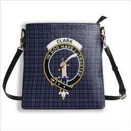 ScotsTee Shop Scottish Clark Robert McGavin Crest Tartan Bucket Bag Ladies Shoulder Bag Midi