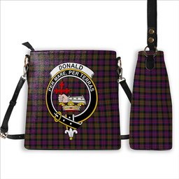 ScotsTee Shop Scottish Donald Modern Crest Tartan Bucket Bag Ladies Shoulder Bag Midi