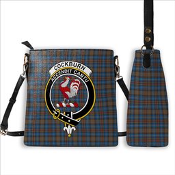 ScotsTee Shop Scottish Cockburn Brown Ancient Crest Tartan Bucket Bag Ladies Shoulder Bag Midi